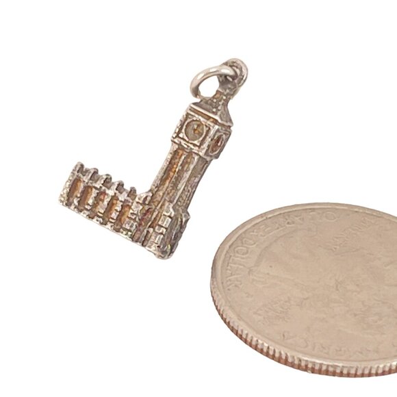 Vintage Big Ben London Charm Pendant Sterling Silver Ideal For Travel Lovers and - Picture 6 of 6